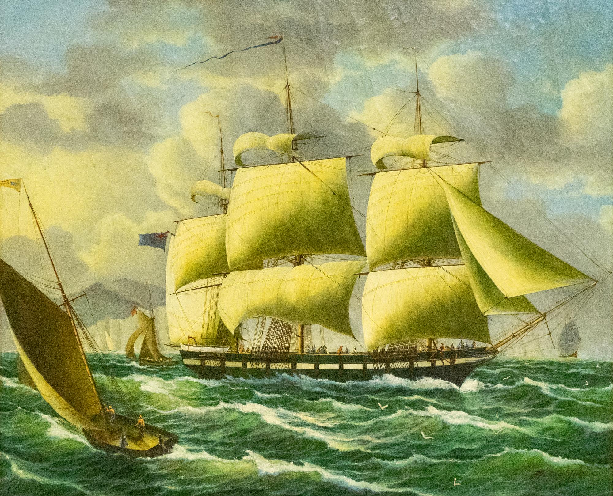 Sailboats at Sea (two works)