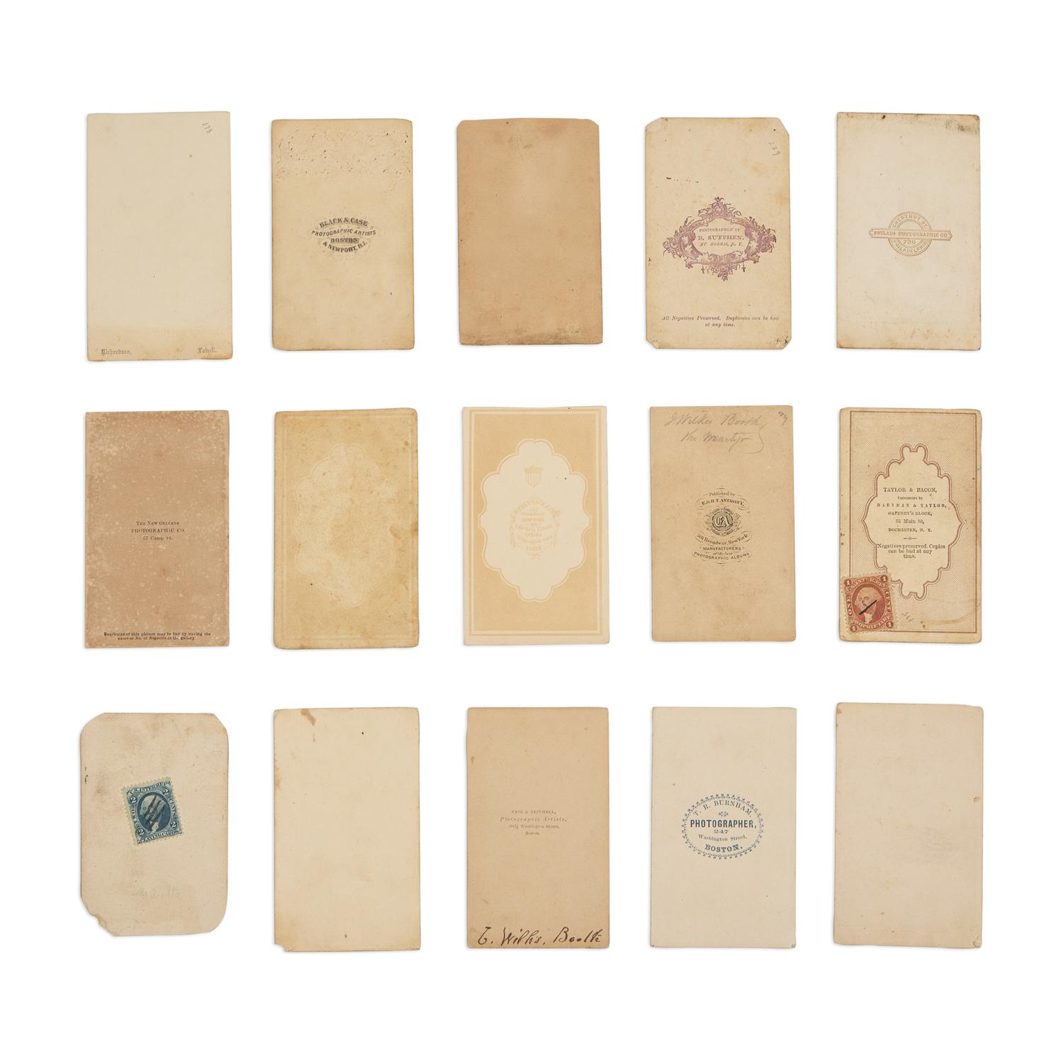 [Lincoln Assassination]. A photographic study of John Wilkes Booth in 15 CDVs.