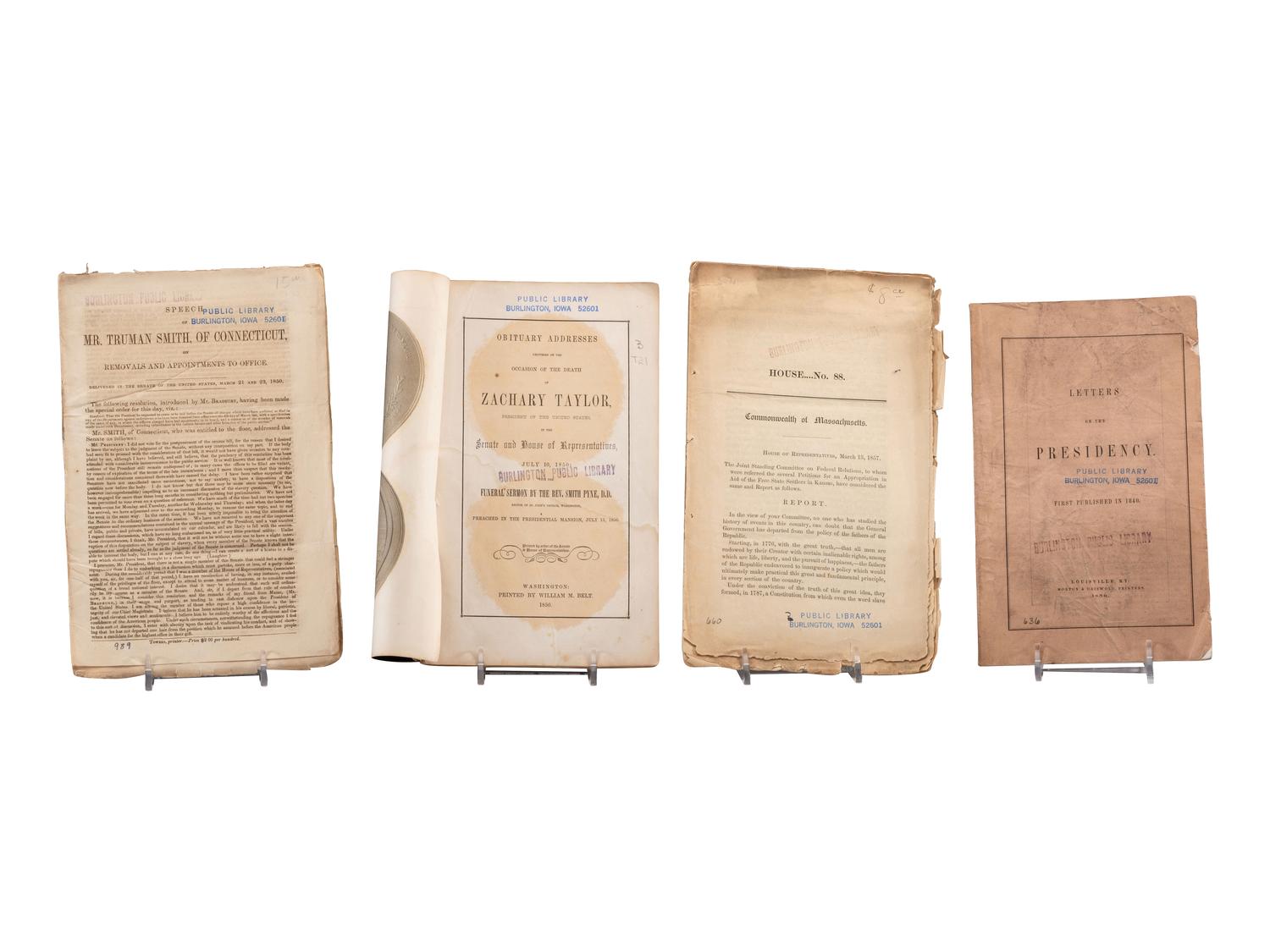 [POLITICS]. A group of 19th-century political, legal, and labor-related pamphlets, including Stephen Douglas's death, comprising: