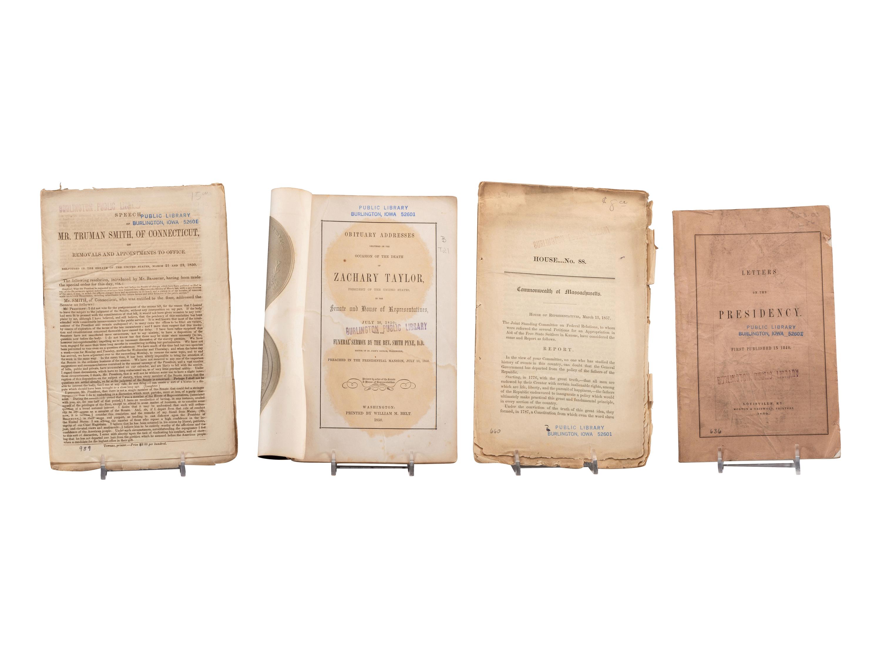 [POLITICS]. A group of 19th-century political, legal, and labor-related pamphlets, including Stephen Douglas's death, comprising: