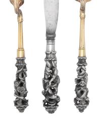 Three English Silver-Gilt Figural Flatware Articles