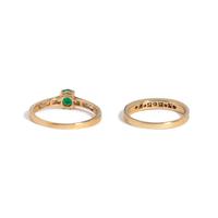 YELLOW GOLD, EMERALD AND DIAMOND RING SET