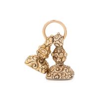 PAIR OF YELLOW GOLD AND HARDSTONE FOBS