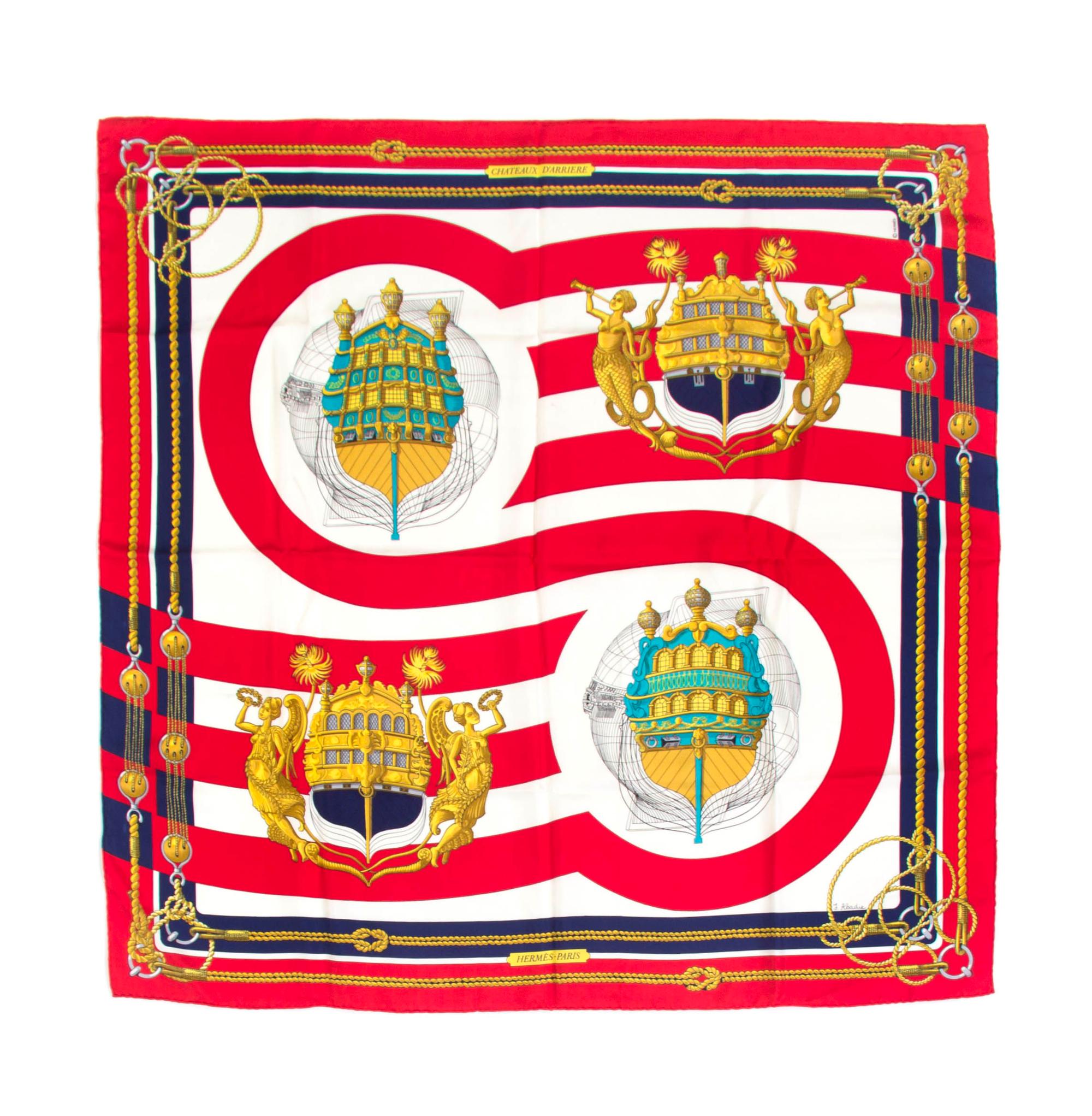 An Hermes Silk Scarf, 35 x 35 inches.