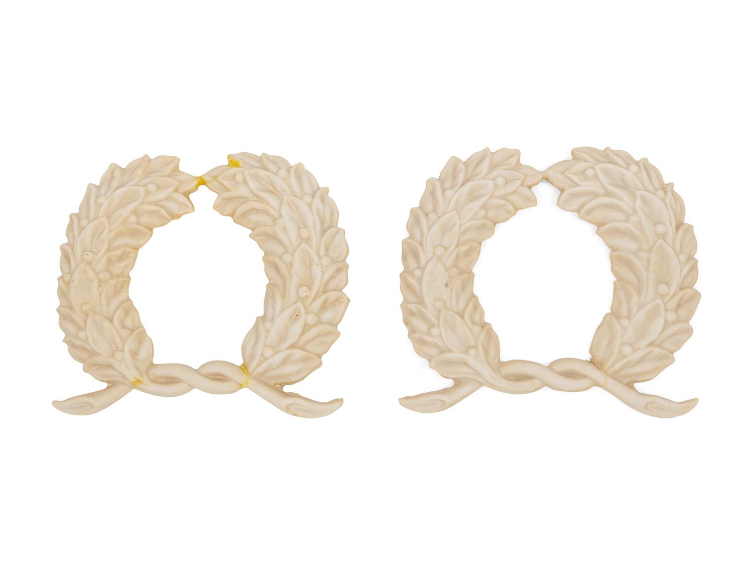 A Pair of Molded Plaster Laurels