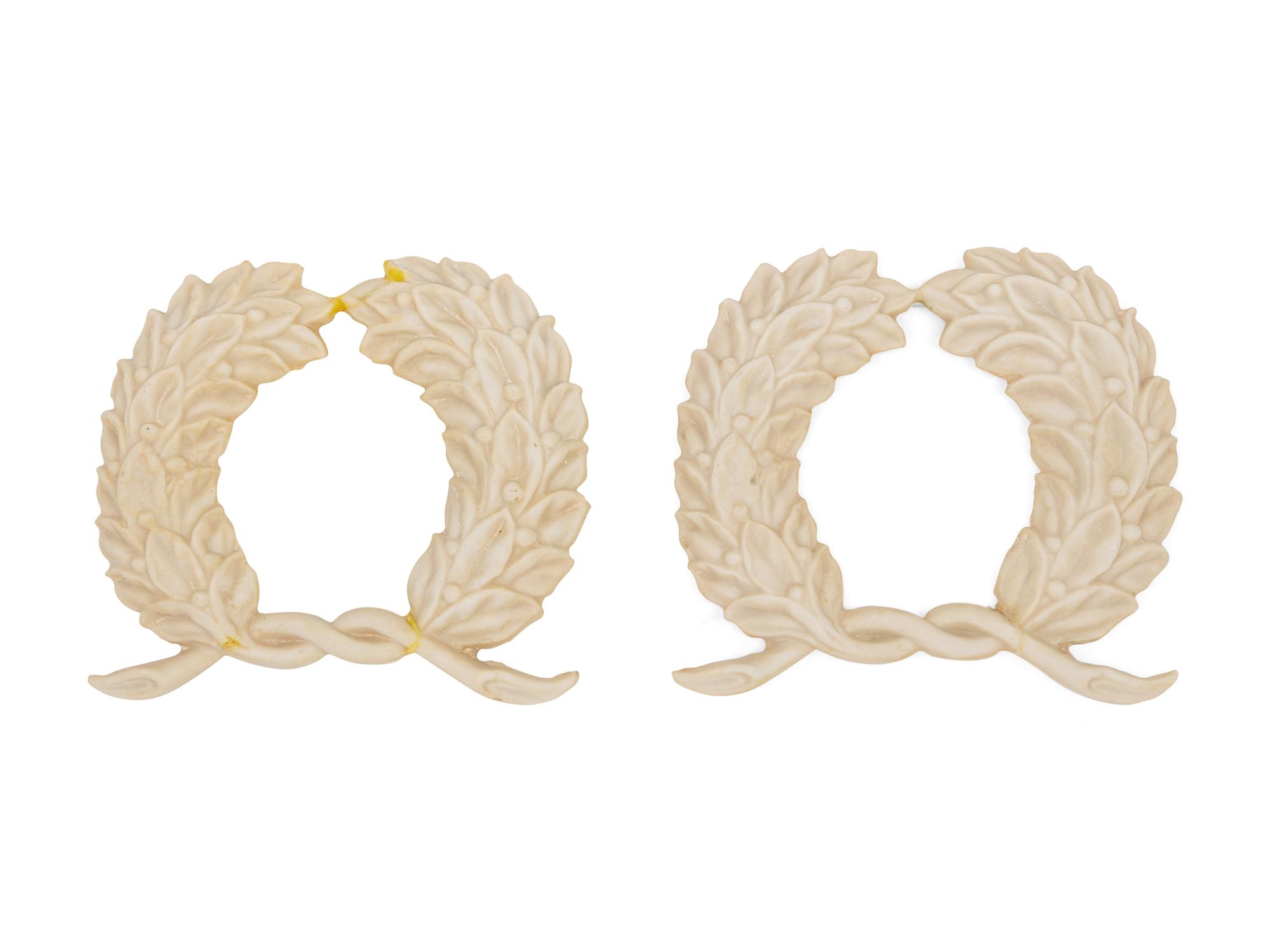 A Pair of Molded Plaster Laurels