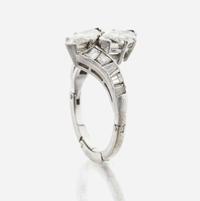 A diamond and platinum ring
