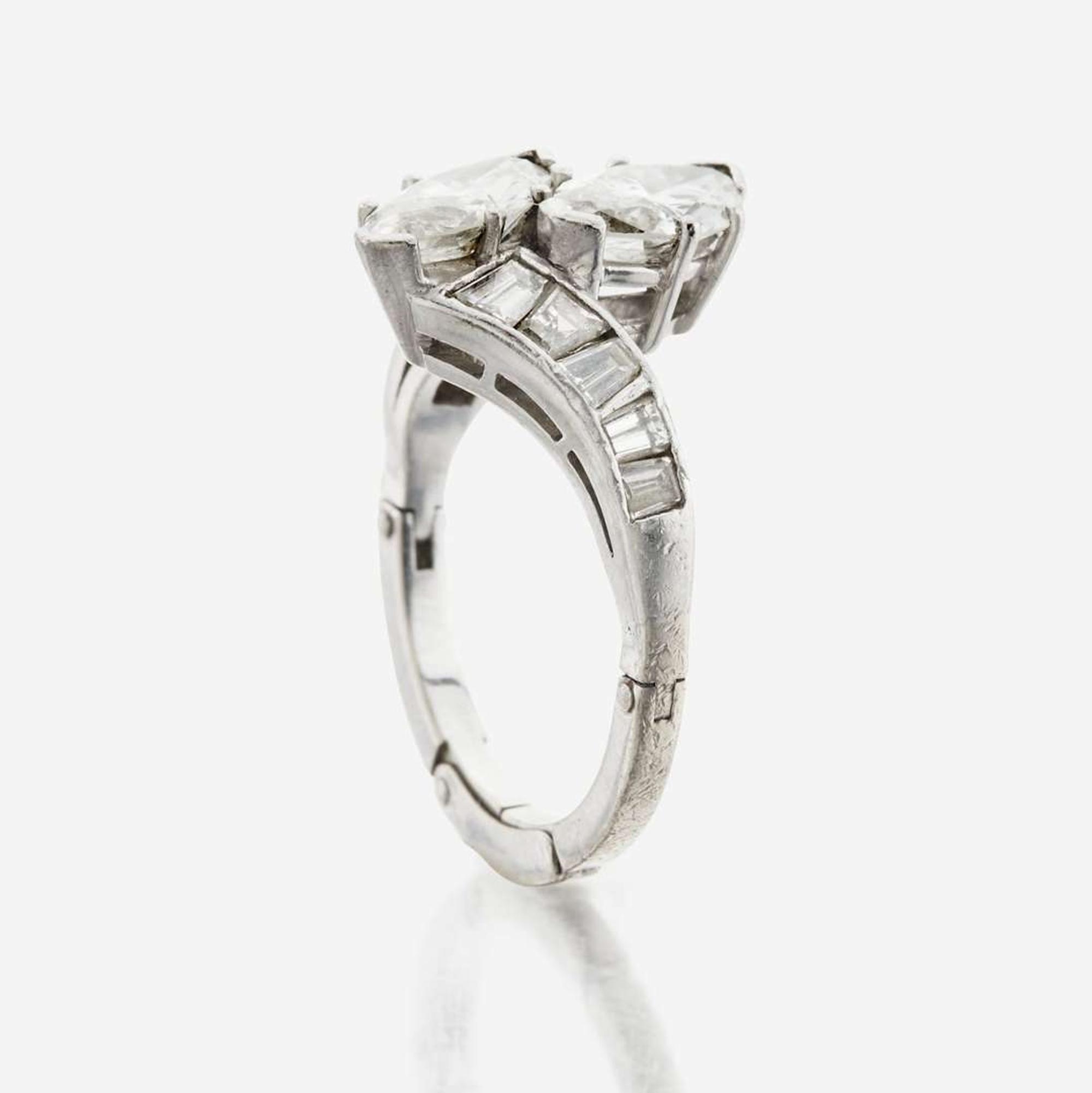 A diamond and platinum ring