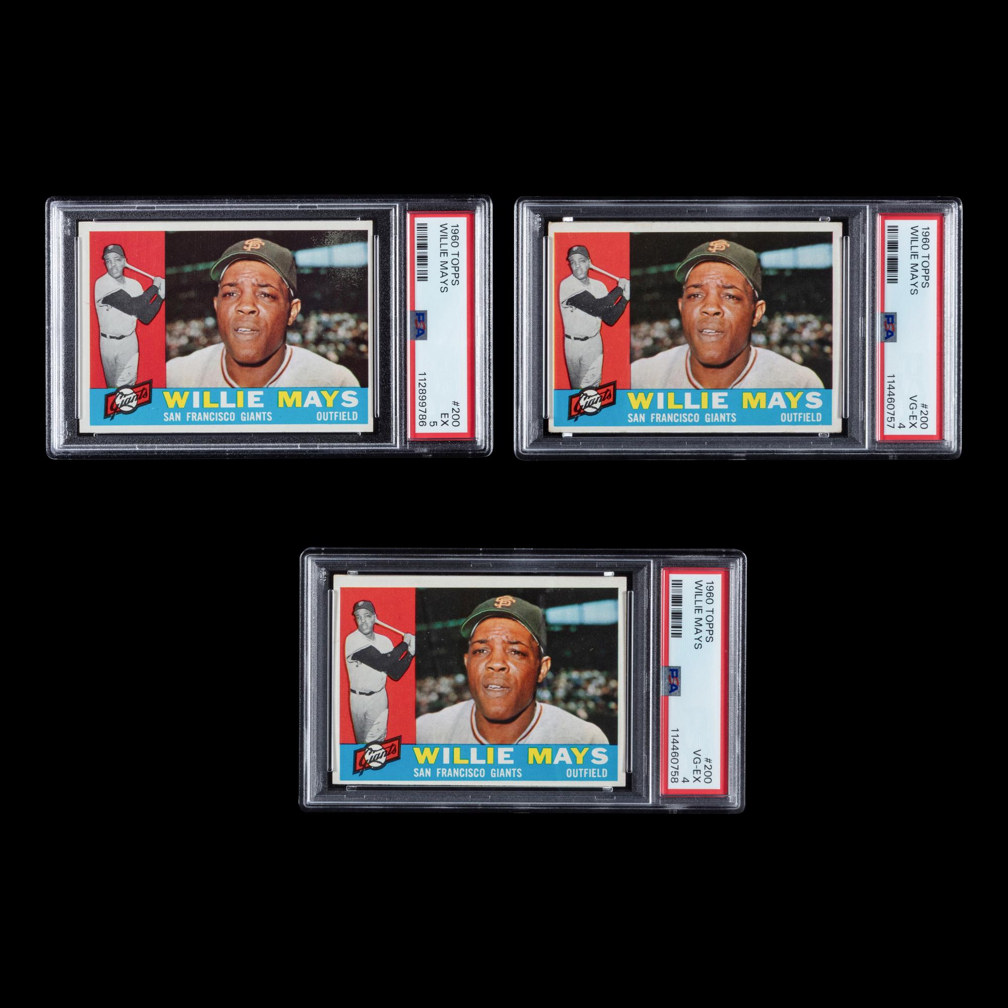 A Collection of PSA Graded 1960 Topps Willie Mays Baseball Cards No. 200