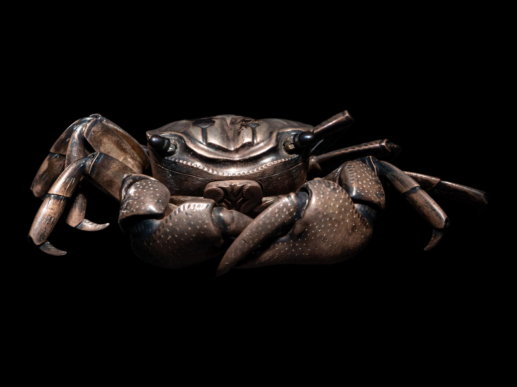 A Japanese Silver Articulated Model of a Crab
