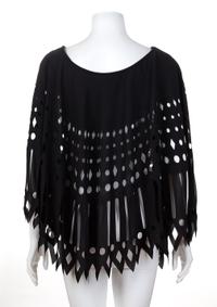 A Gianfranco Ferre Black Cutout Cape, Size 42.