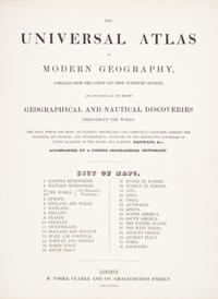 (ATLAS) CLARKE & CO. The Universal Atlas. New York, 1848. With 31 engraved maps, colored in outline.