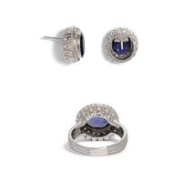 COLLECTION OF TANZANITE AND DIAMOND JEWELRY