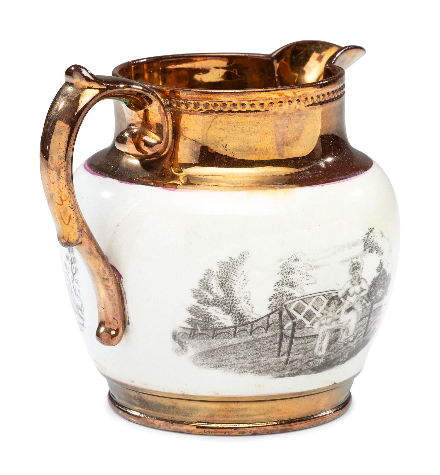 A Rare Transfer-Print Lustre 'General Jackson Hero of America' Pitcher
