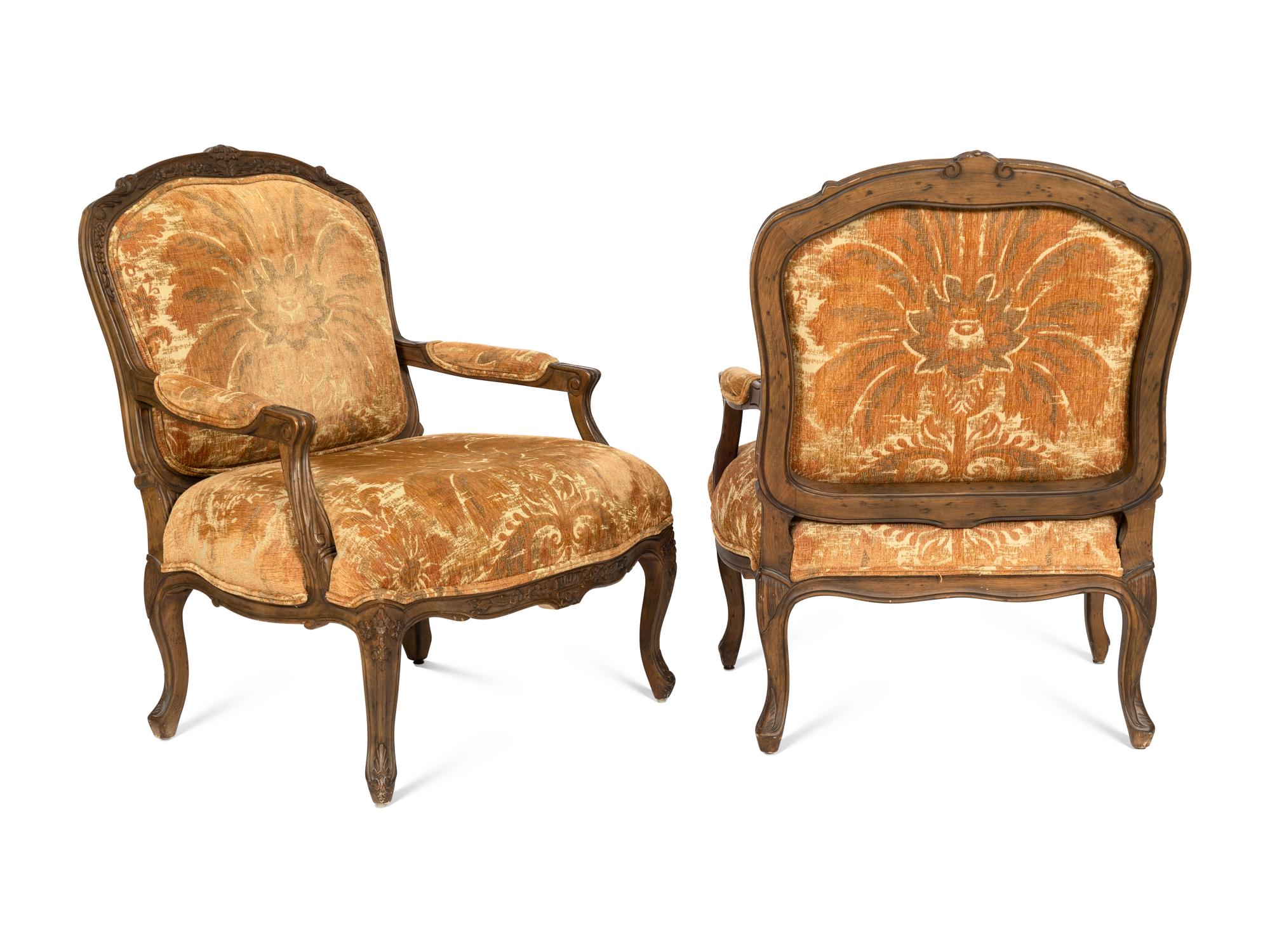 A Pair of Louis XV Style Fauteuils