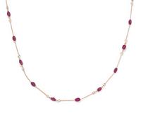 YELLOW GOLD, RUBY AND DIAMOND NECKLACE