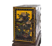 A Chinese Export Lacquer Collector's Cabinet on Stand