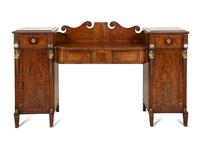 A Regency Gilt Bronze Mounted Mahogany Two-Pedestal Sideboard
