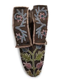 Southeastern Black-Dyed Beaded Hide Moccasins