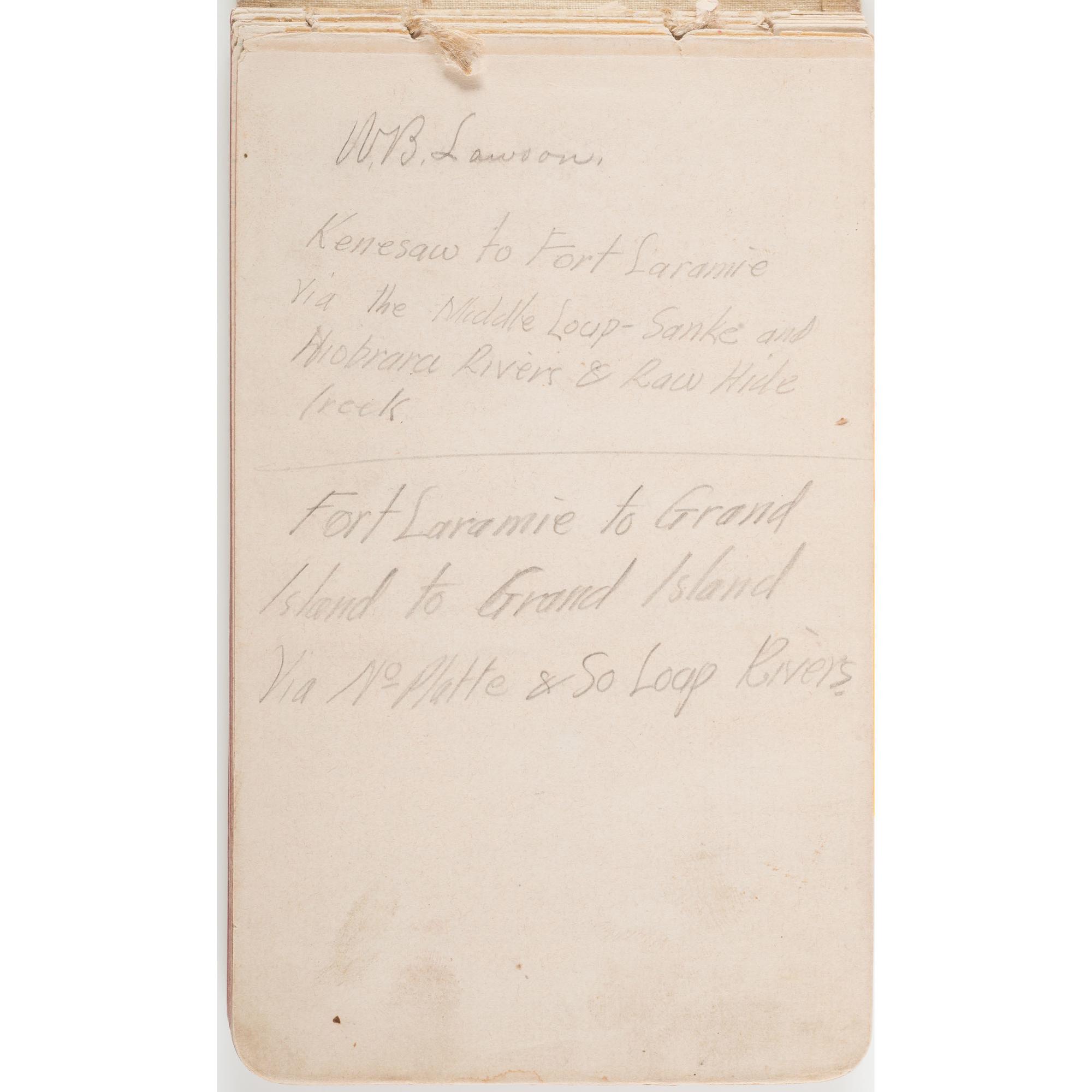 1883 Surveyor's Diary of William B. Lawson, Engineer for the Chicago, Burlington, & Quincy Railroad