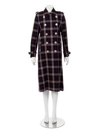 Gucci Wool Plaid Trench Coat