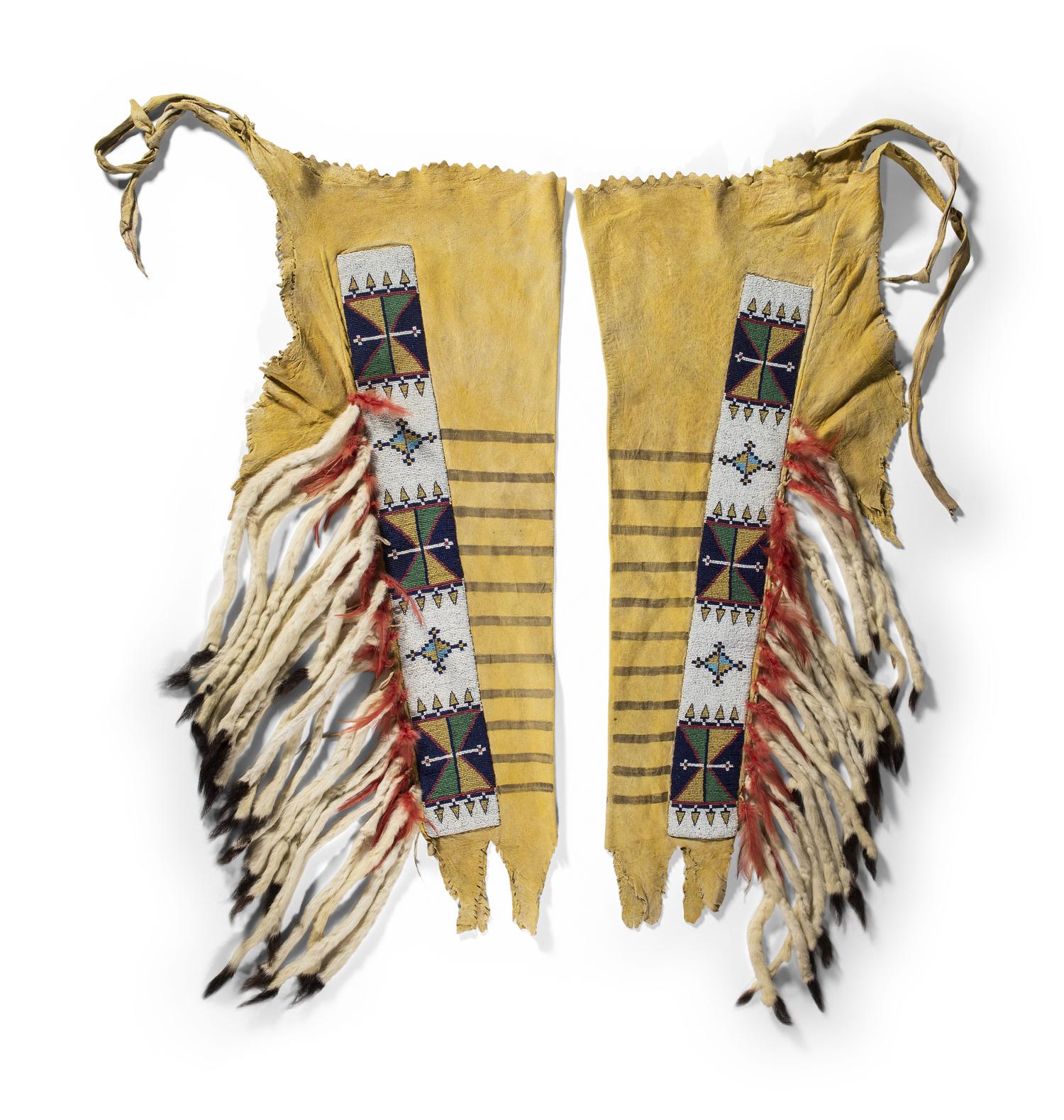 Blackfeet Beaded and Painted Hide Leggings
