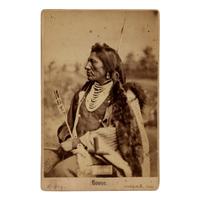 [Late Indian Wars]. A pair of cabinet cards of Little Bighorn participants, including Goose and Spotted Eagle.