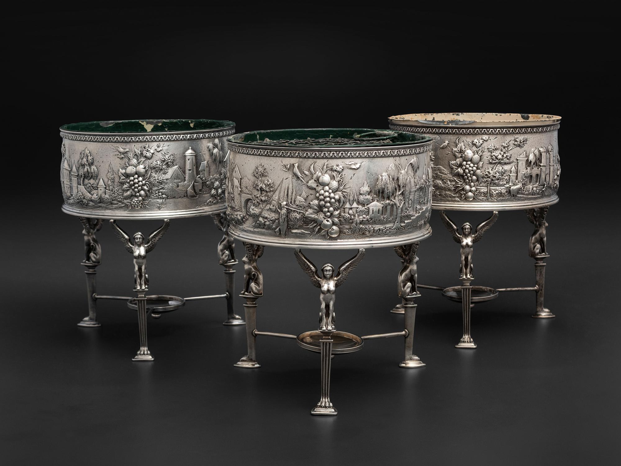 Three American Silver Centerpiece Jardinieres