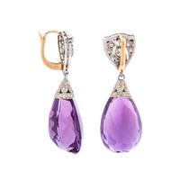 AMETHYST AND DIAMOND EARRINGS