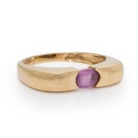 Yellow Gold and Pink Sapphire Ring