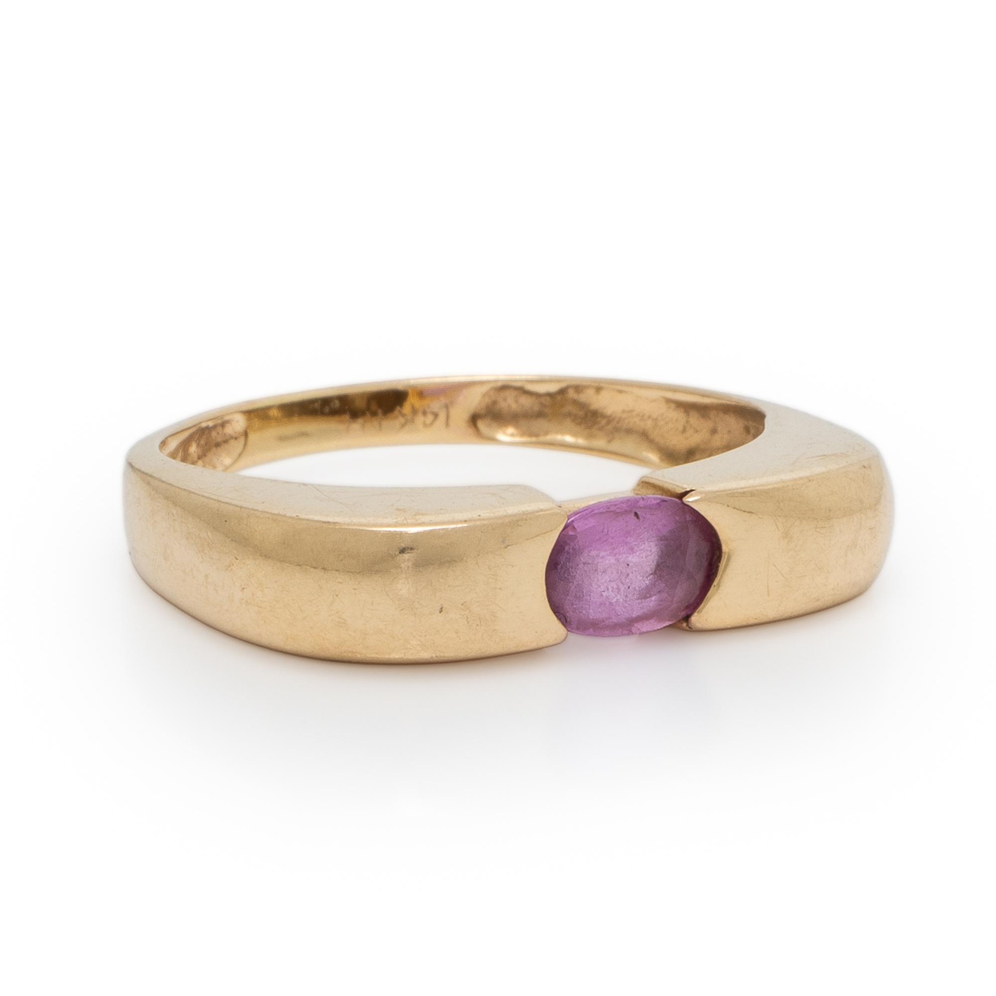 Yellow Gold and Pink Sapphire Ring