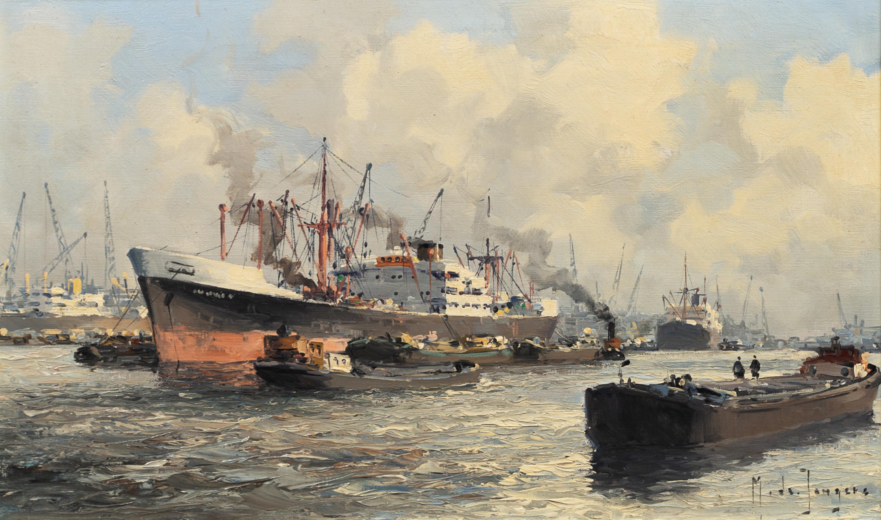Marinus Johannes de Jongere, (Dutch, 1912-1978), Rotterdam Harbor