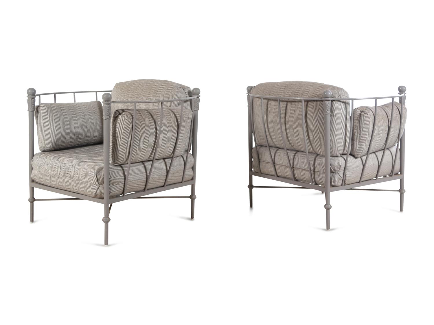 A Set of Painted Metal Patio Furniture