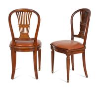A Set of Eight Louis XVI Style Beechwood Dining Chairs