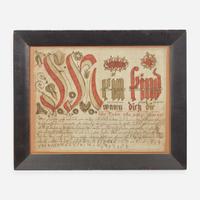 Attributed to Johann Jacob Friedrich Krebs (c. 1749-1815) A Fraktur: Vorschrift
