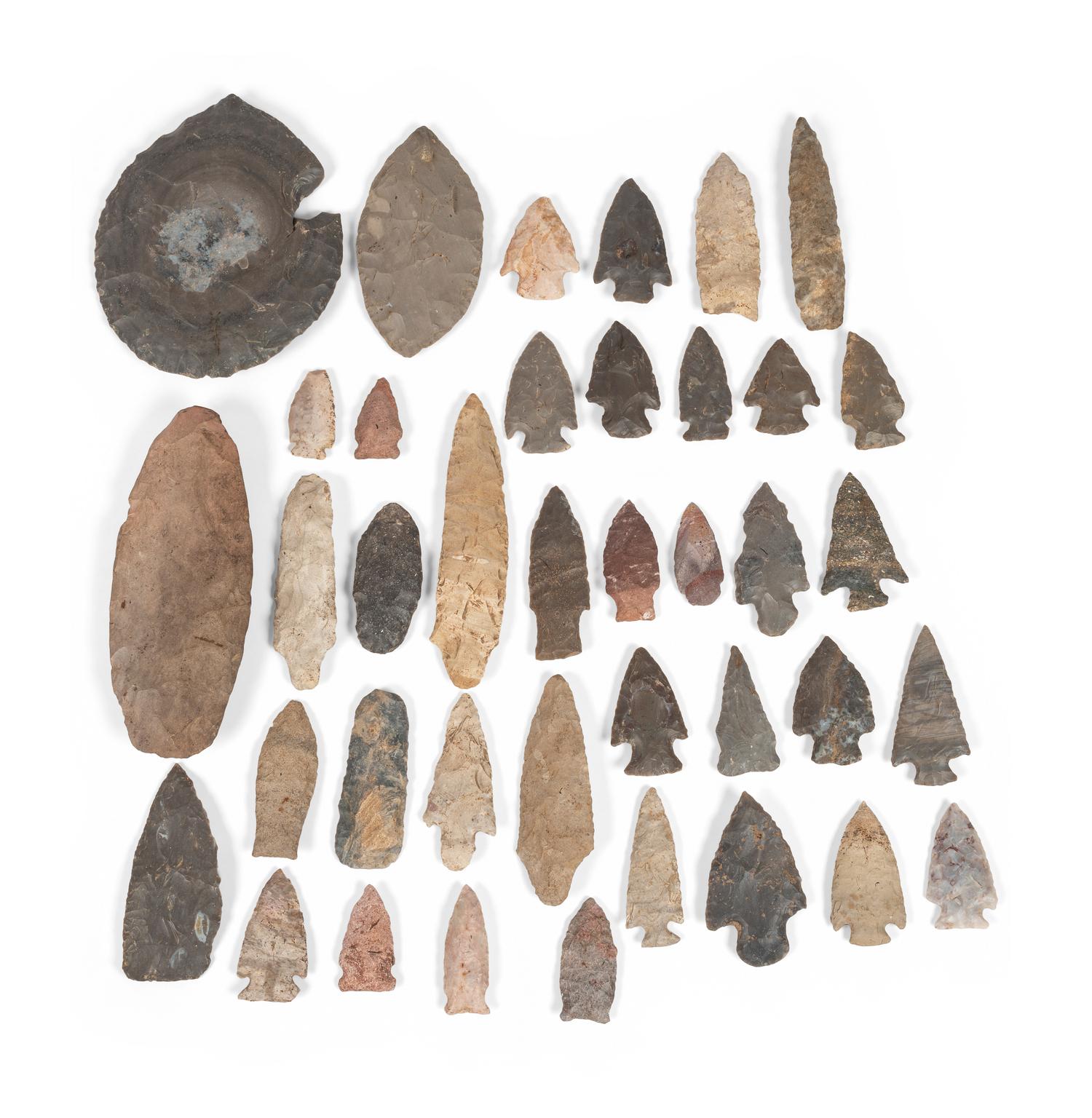 An Assortment of Flint Points and Blades