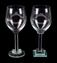 A Set of Twelve George Ponzini Jazz Pattern Stemmed Wines — 20TH CENTURY