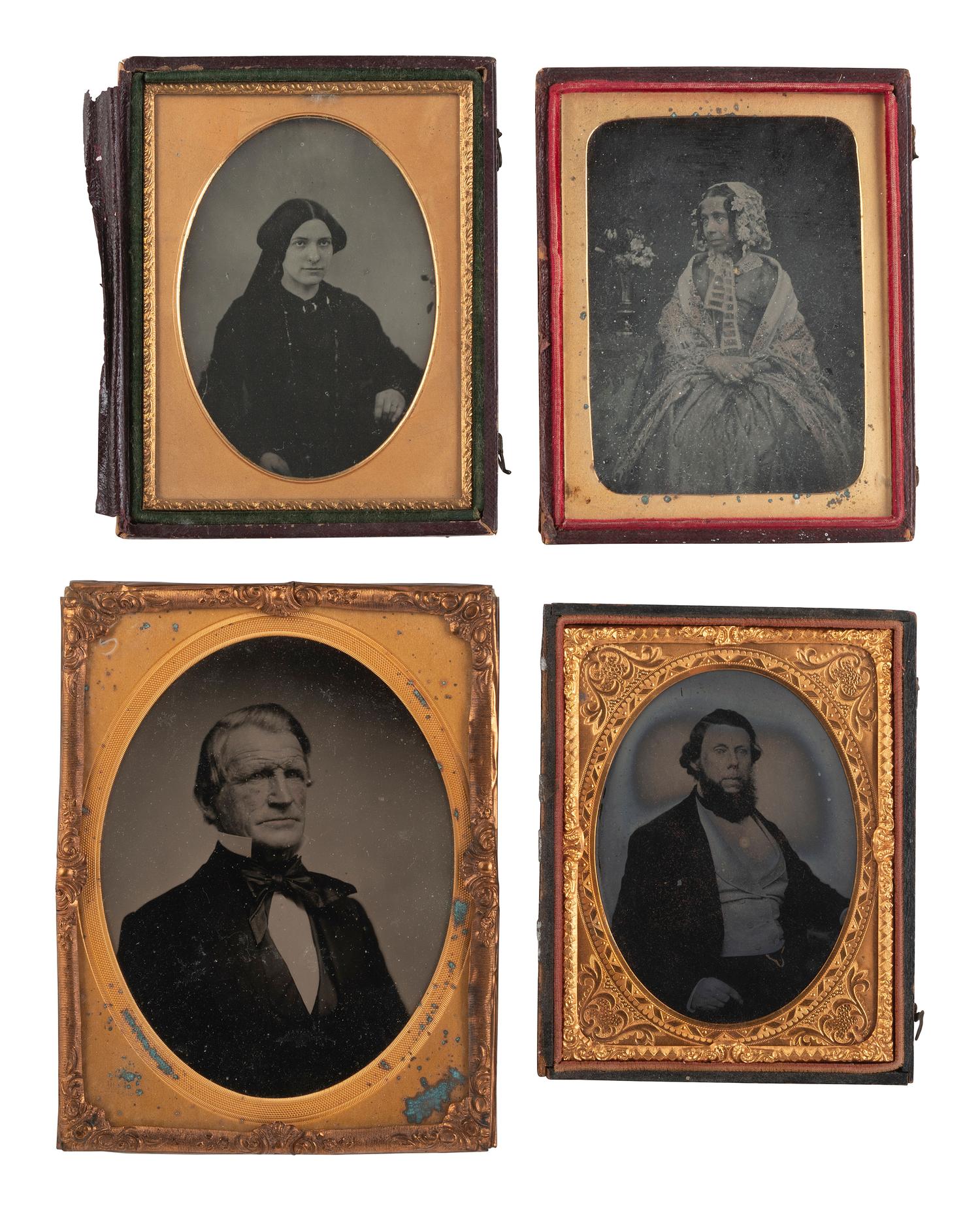 [EARLY PHOTOGRAPHY]. 20 half and quarter plate ambrotype portraits of men and women.