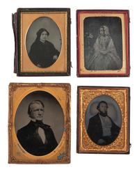 [EARLY PHOTOGRAPHY]. 20 half and quarter plate ambrotype portraits of men and women.