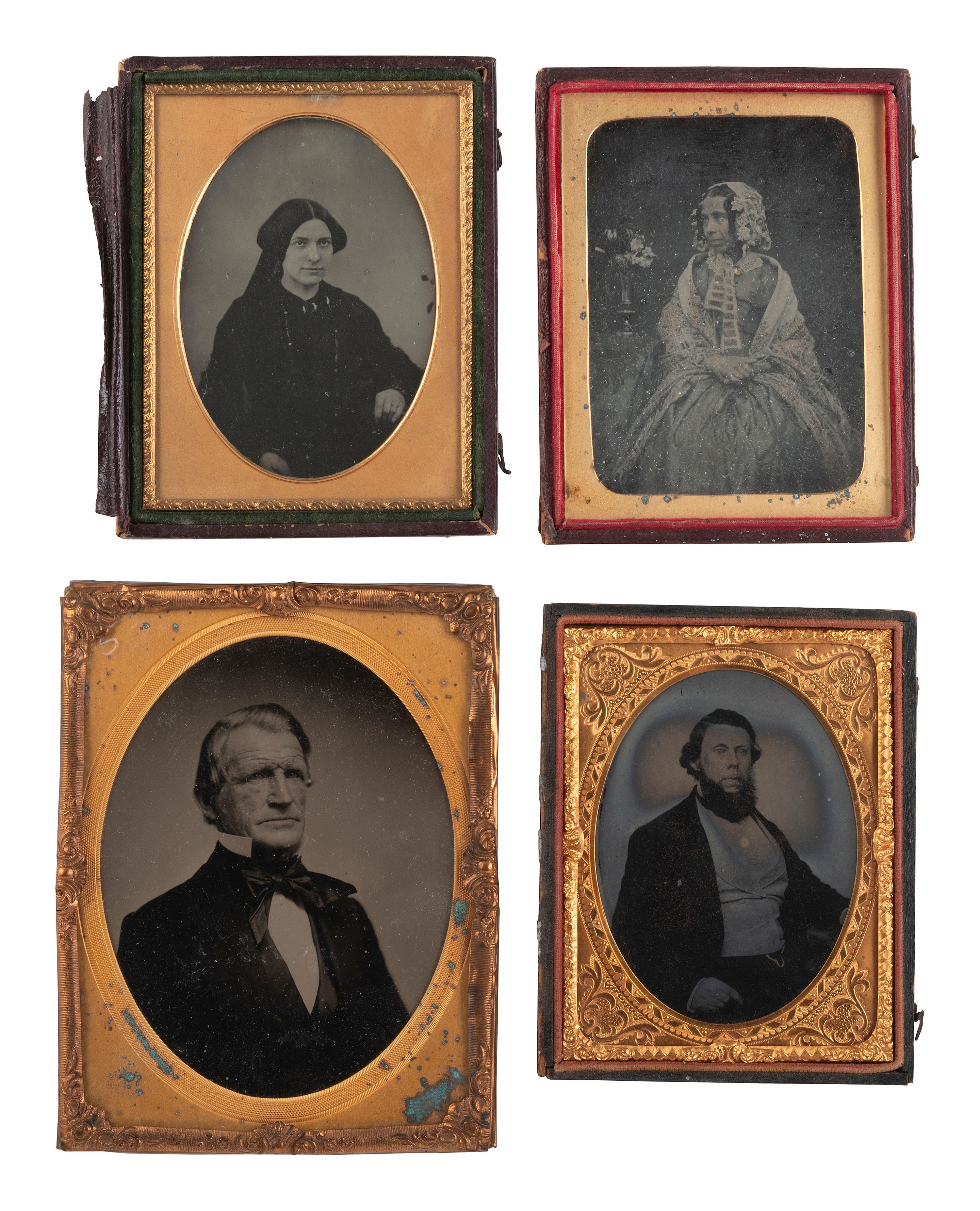 [EARLY PHOTOGRAPHY]. 20 half and quarter plate ambrotype portraits of men and women.