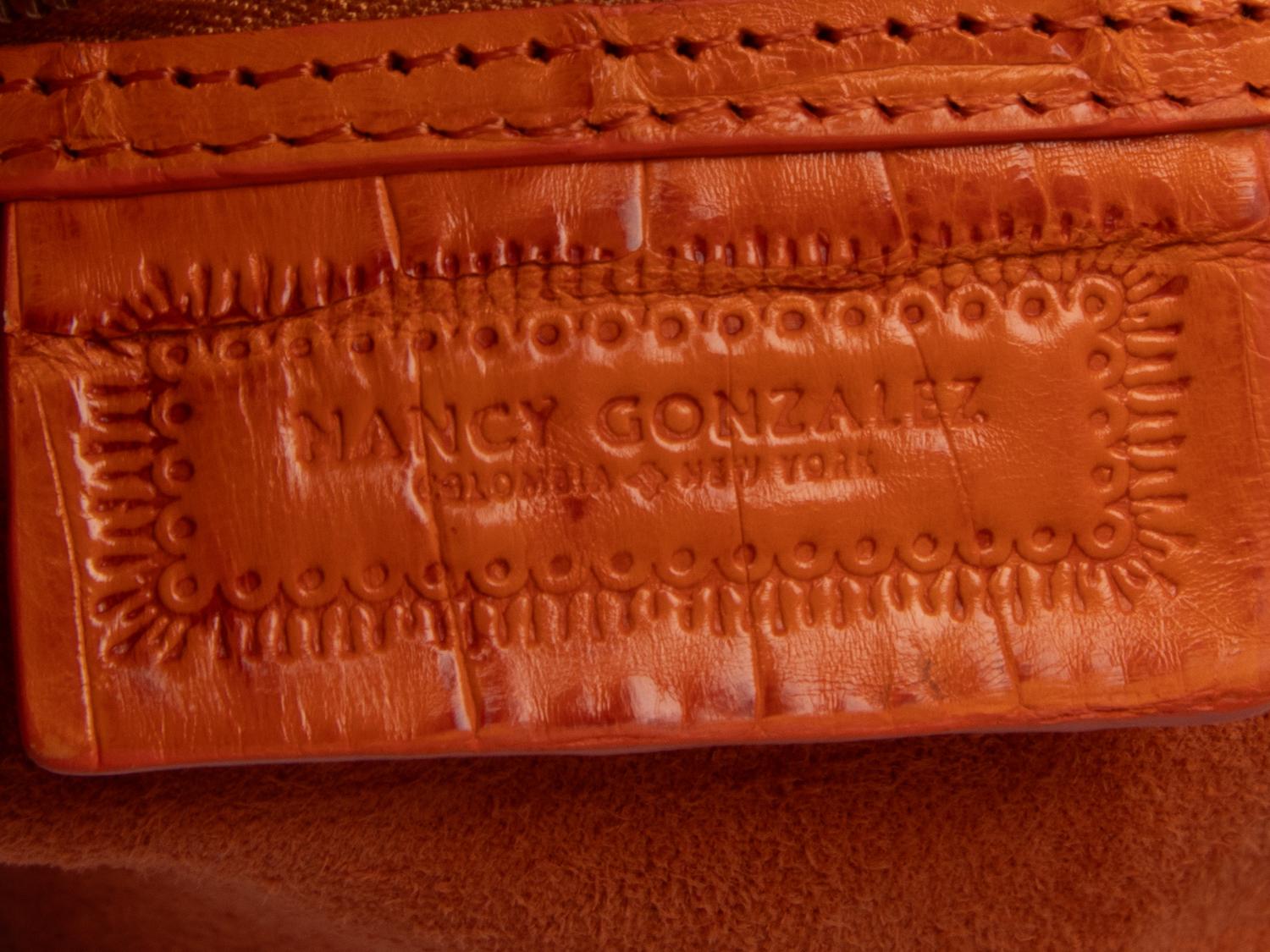 Nancy Gonzalez Orange Crocodile Handbag