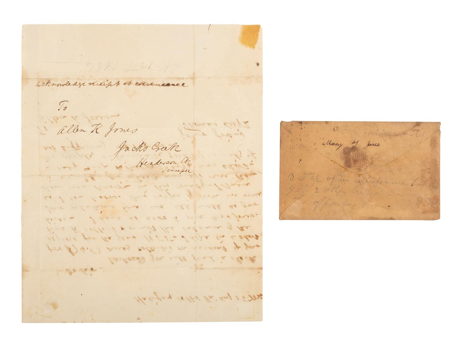 [ENSLAVEMENT] Payment for the rental of enslaved persons discussed in 1856 ALS from Virginia farmer.