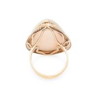 ANGEL SKIN CORAL AND SEED PEARL RING