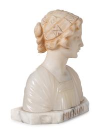 A Continental Marble Bust of Ruth and Two Other Small Busts