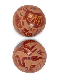 Polychrome Sgraffito Seed Jars