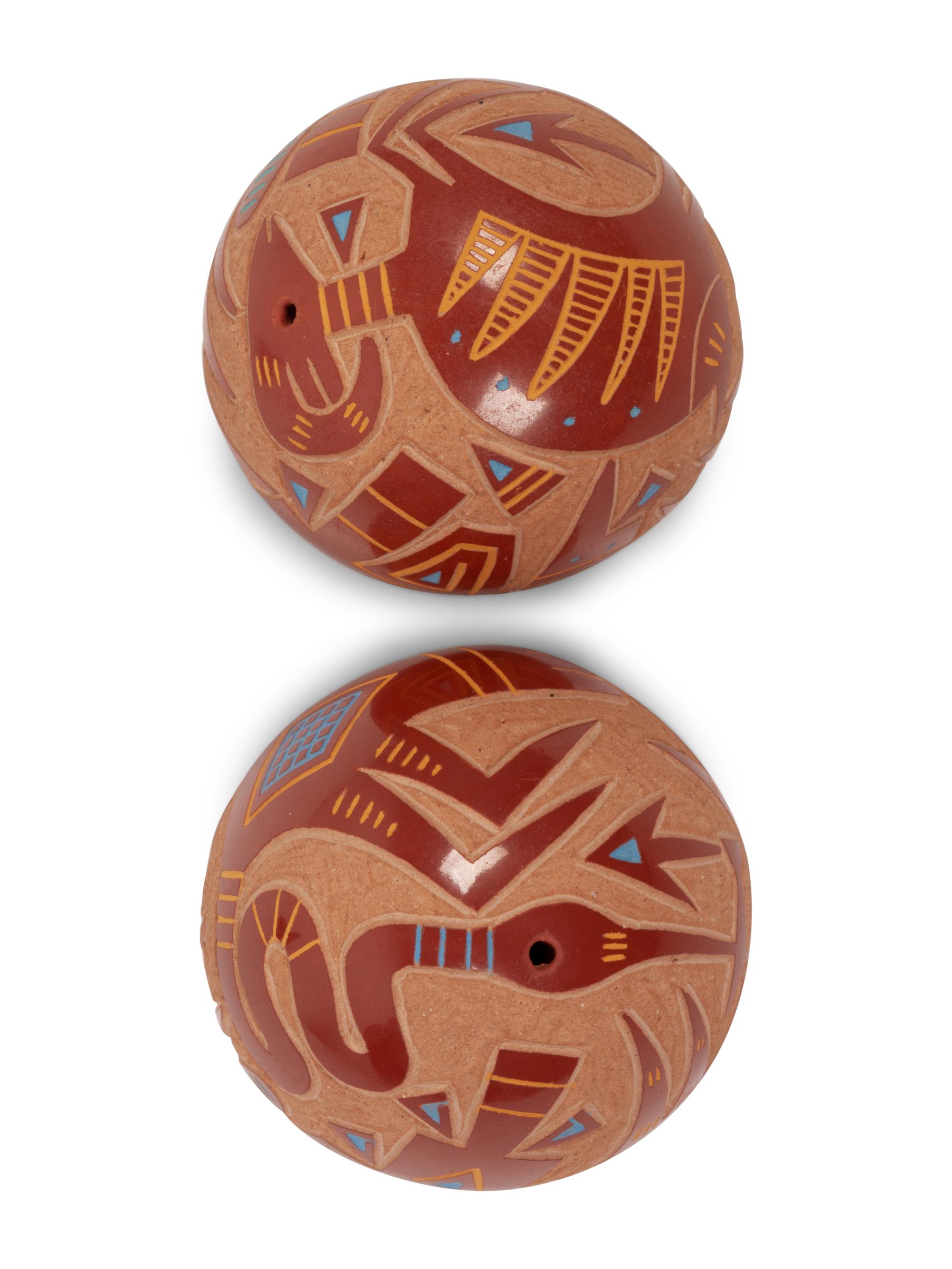Polychrome Sgraffito Seed Jars