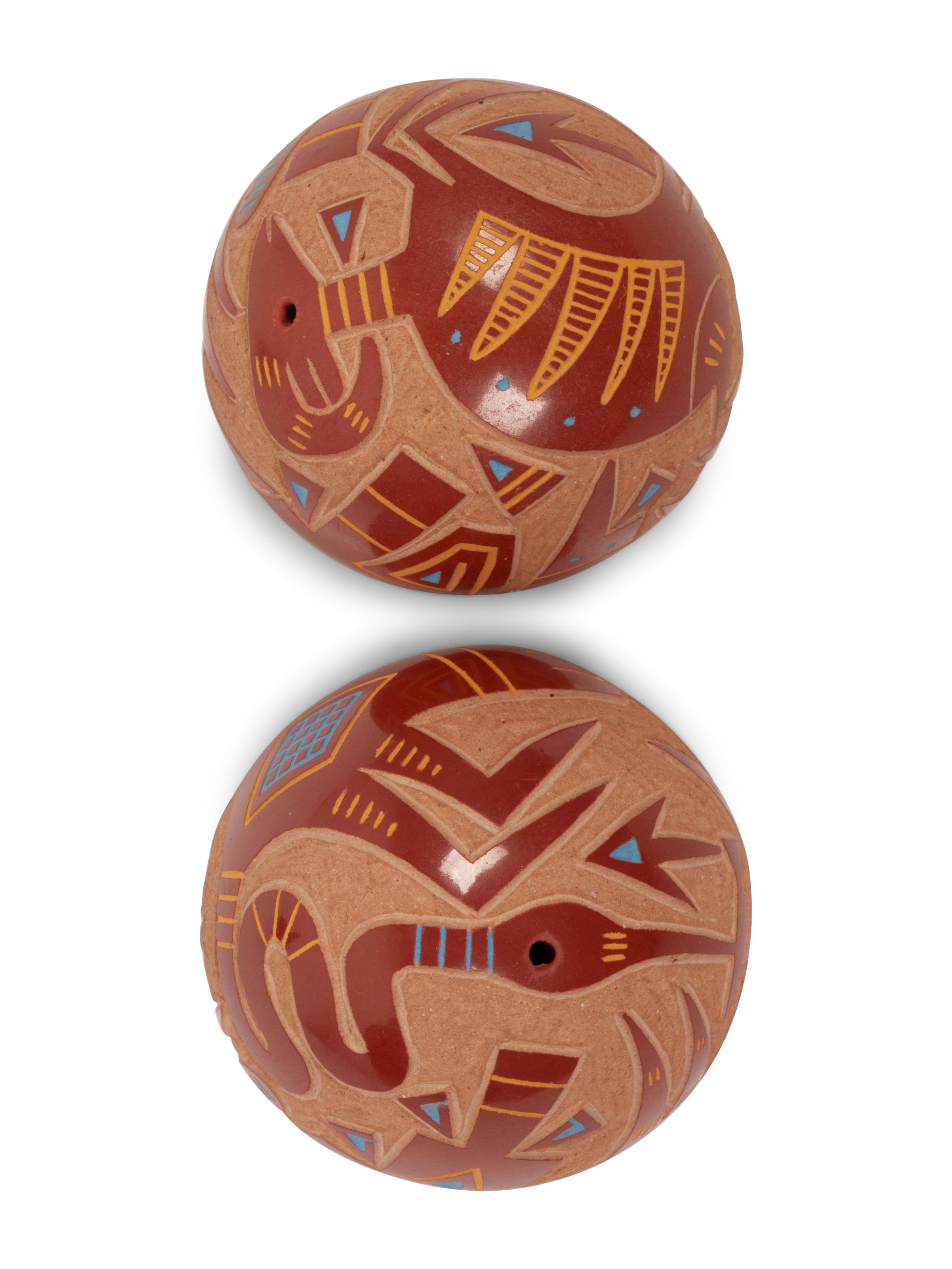 Polychrome Sgraffito Seed Jars
