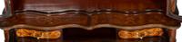 A Louis XV Style Gilt Bronze Mounted Marquetry Serpentine-Front Vitrine Cabinet