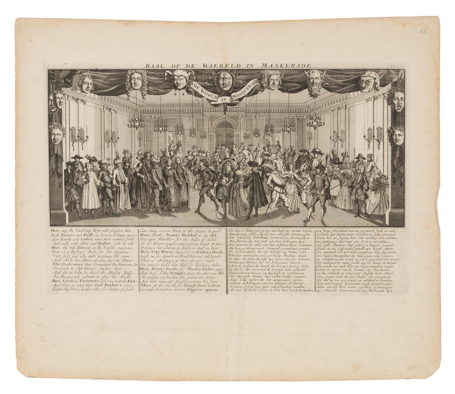 [MISSISSIPPI BUBBLE] [Het Groote Tafereel der Dwaasheid. Amsterdam: D. Onder de Linden, ca 1720.]