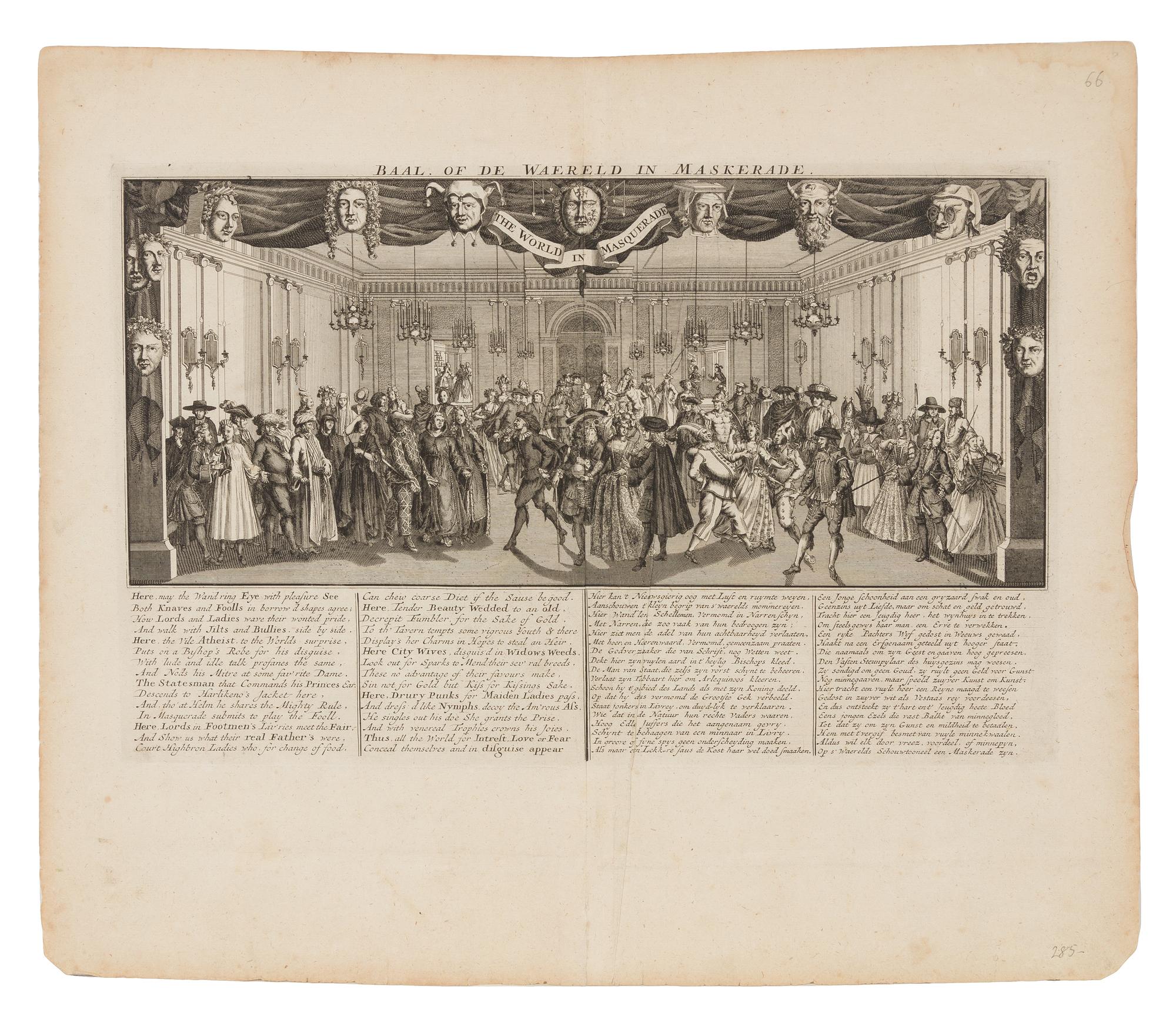 [MISSISSIPPI BUBBLE] [Het Groote Tafereel der Dwaasheid. Amsterdam: D. Onder de Linden, ca 1720.]